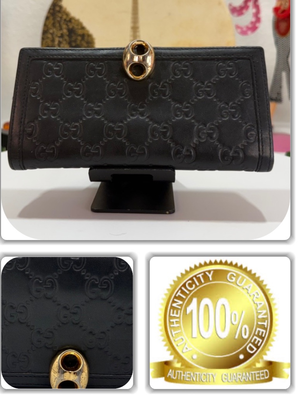ELEGANT GUCC BLACK GUCCISSIMA WALLET!